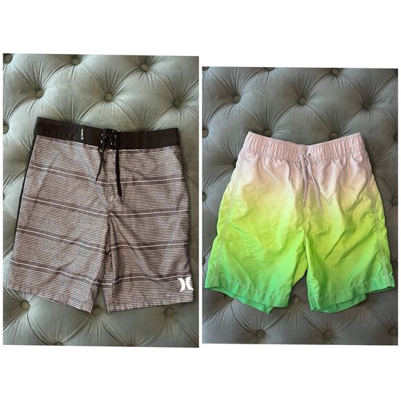 Hurley and Gap Swim Trunks Shorts Boys size 10 2 Pair Bundle - Picture 1 of 8